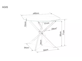Apvalus stiklinis stalas AGIS FI90