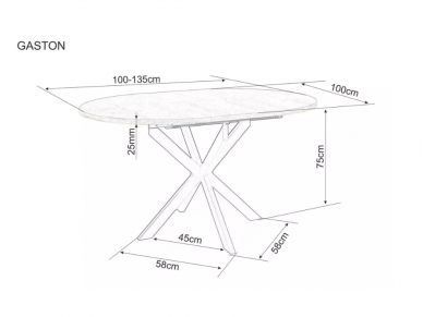 Apvalus išskleidžiamas stalas GASTON 15