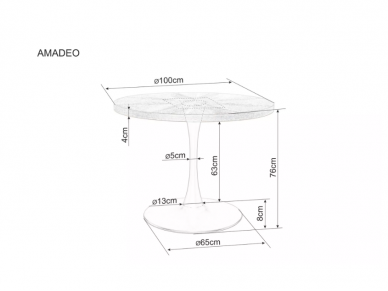 Apvalus stalas AMADEO 100 3