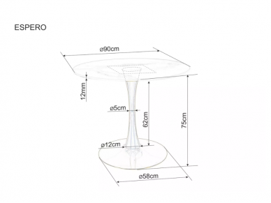 Apvalus stalas ESPERO 90 5