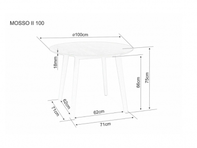 Apvalus stalas MOSSO II 100 2