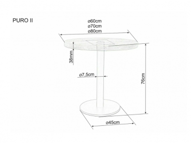 Apvalus stalas PURO II 1