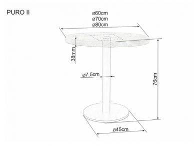Apvalus stalas PURO II ĄŽ. 3