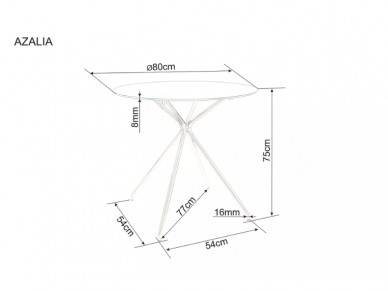 Apvalus stiklinis stalas AZALIA 80 4