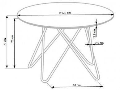 Apvalus valgomojo stalas BONELLO 6