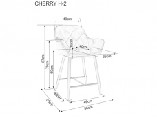 Baro kėdė Cherry H-2 VELVET