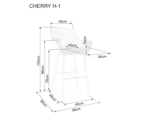 Baro kėdė CHERRY H-1 VELVET