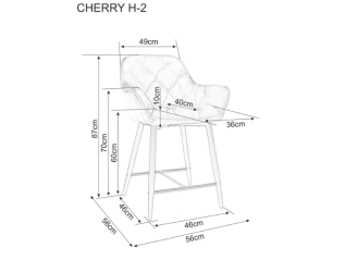 Baro kėdė Cherry H-2 VELVET