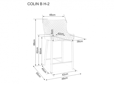 Baro kėdė COLIN B H-2 VELVET 2