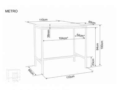 Baro stalas METRO Ąž. 3
