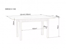 Išskleidžiamas stalas DIEGO II 120