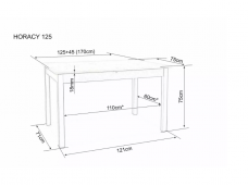 Išskleidžiamas stalas HORACY 125