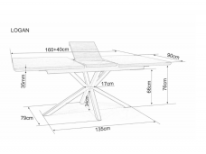 Išskleidžiamas stalas LOGAN