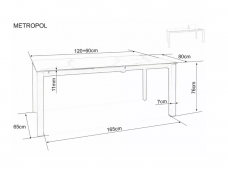 Išskleidžiamas stalas METROPOL CERAMIC