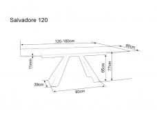 Išskleidžiamas stalas SALVADORE II 120 CERAMIC