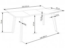 Išskleidžiamas valgomojo stalas DICKSON 150