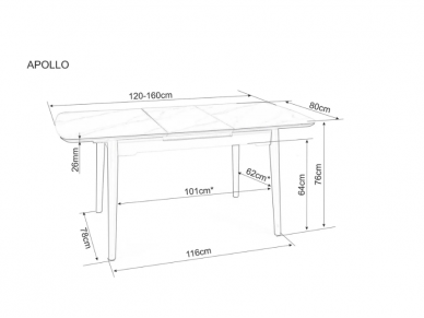 Išskleidžiamas stalas APOLLO 120 7