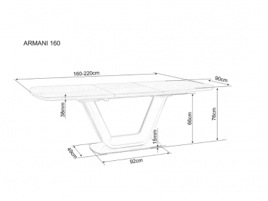 Išskleidžiamas stalas ARMANI CERAMIC 7