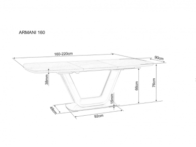 Išskleidžiamas stalas ARMANI CERAMIC 9