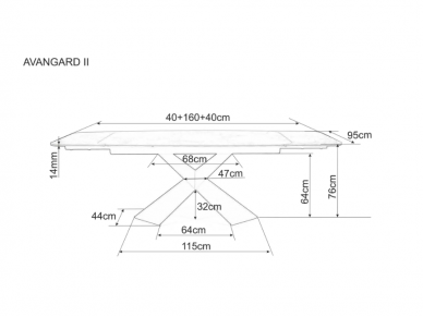 Išskleidžiamas stalas AVANGARD II CERAMIC 5