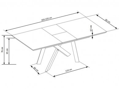 Išskleidžiamas stalas CAPITAL 160 6