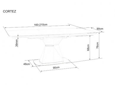 Išskleidžiamas stalas CORTEZ CERAMIC 10