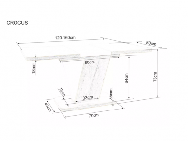 Išskleidžiamas stalas CROCUS 9