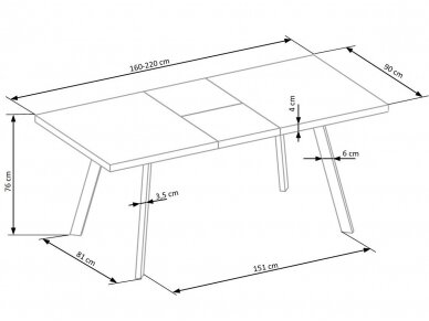 Išskleidžiamas stalas DALLAS 6