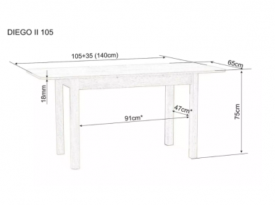 Išskleidžiamas stalas DIEGO II 105 8