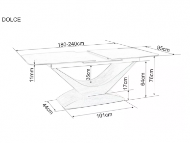 Išskleidžiamas stalas DOLCE CERAMIC 7