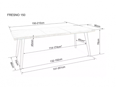 Išskleidžiamas stalas FRESNO 150 10