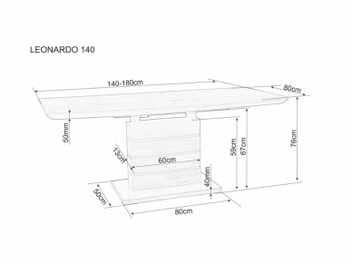 Išskleidžiamas stalas LEONARDO 140 10
