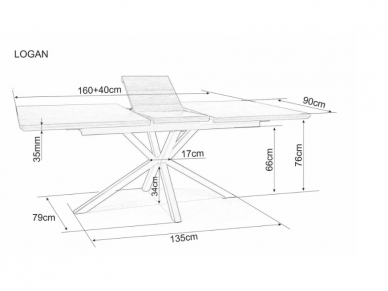 Išskleidžiamas stalas LOGAN CERAMIC 5
