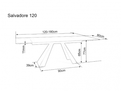 Išskleidžiamas stalas SALVADORE II 120 CERAMIC 5