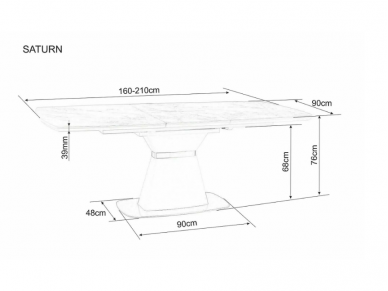 Išskleidžiamas stalas SATURN II CERAMIC 7