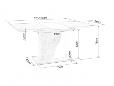 Išskleidžiamas stalas SYRIUSZ 7