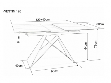 Išskleidžiamas stalas WESTIN SC CERAMIC 7