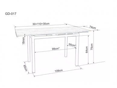 Išskleidžiamas stiklinis stalas GD-017 6