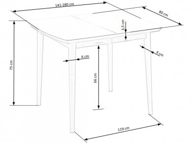 Išskleidžiamas valgomojo stalas BRADLEY 9