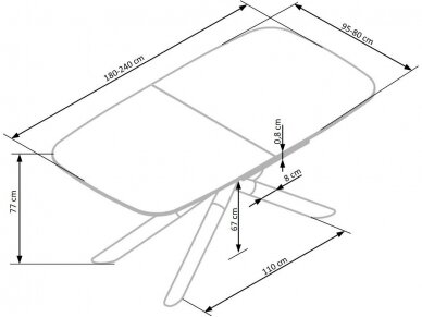 Išskleidžiamas valgomojo stalas CAPELLO 9