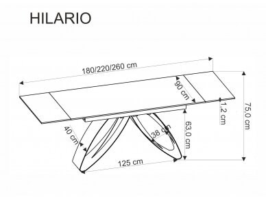 Išskleidžiamas valgomojo stalas HILARIO 6