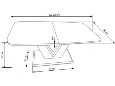 Išskleidžiamas valgomojo stalas MISTRAL 5