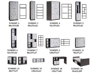 Kampinė spinta TOMMY REG 4