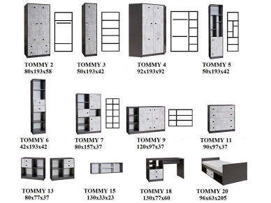 Kampinė spinta TOMMY REG 4 4