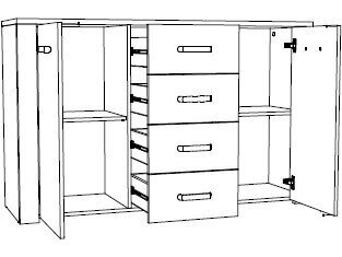 Komoda XL K2D4S 2