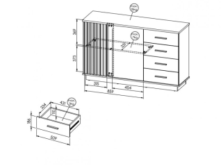 Komoda LAMELO LA6