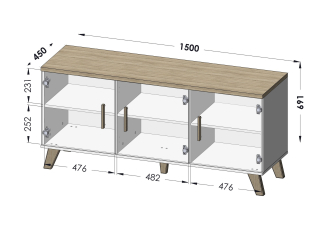 Komoda LOTTA 150 3D