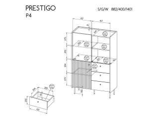 Komoda PRESTIGO P4