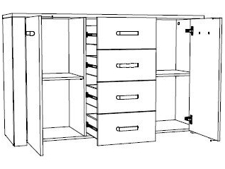 Komoda XL K2D4S