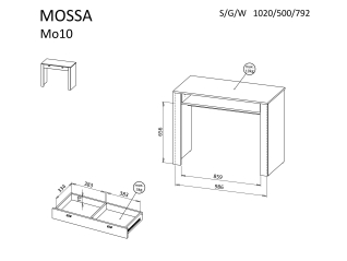 Kosmetinis staliukas MOSSA MO10